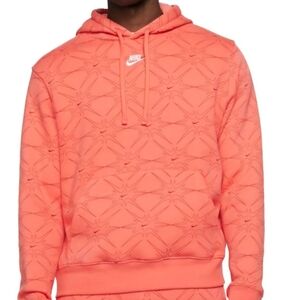 Nike Sports Wear Club Orange Hoodie with Logo